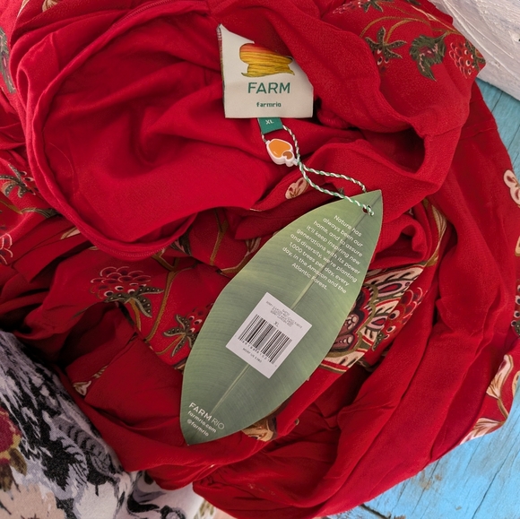 Farm Rio Berry Red Maxi Dress NWT - Picture 3 of 16